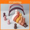 Wooden Building Blocks Set With Brown Little Person For Early Education And Diy Fun