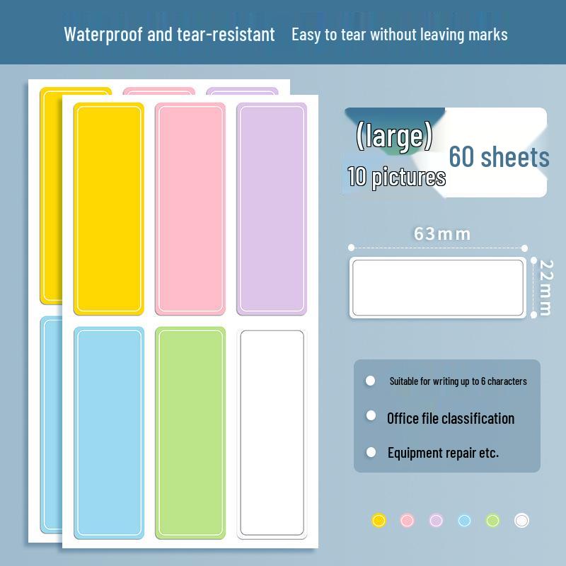 

Waterproof Cute Writable Self-Adhesive Color Label Name Stickers for Household Marking