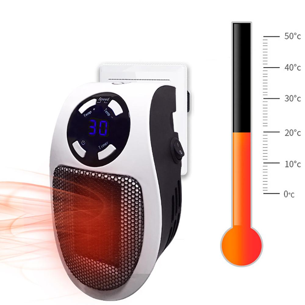 New Wall outlet heater with timer and remote control (+ remote control), US plug, 500 W