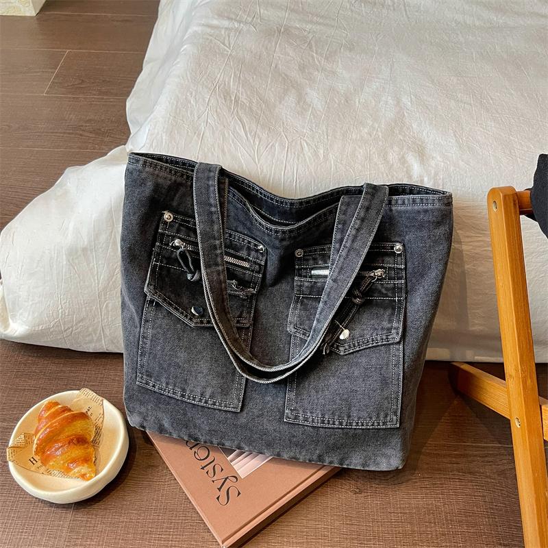 Denim Crossbody Bag Women Shoulder Handbag Large Capacity Tote Bag