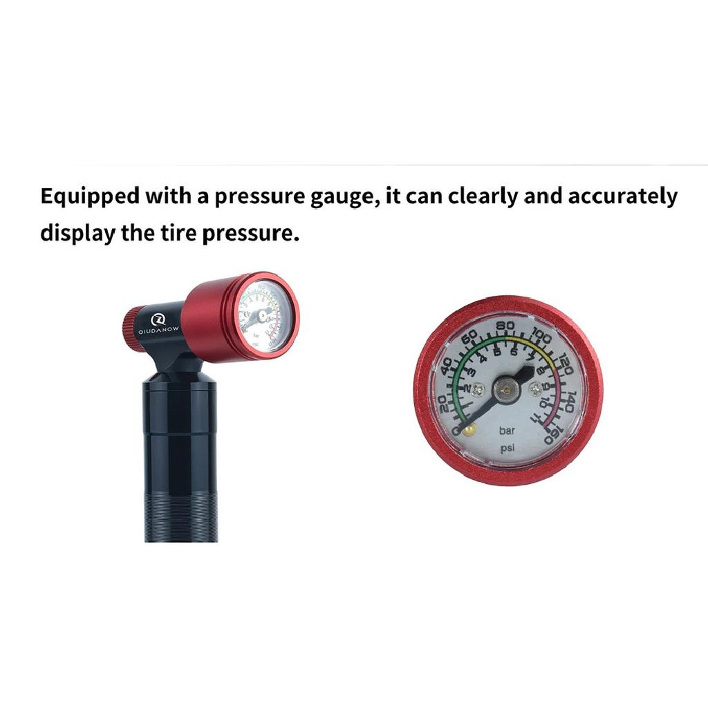 CO2 Inflator for Bike Tires with Cartridge Storage Canister for Presta & Schrader Bicycle Tire Pump No CO2 Cartridges Included