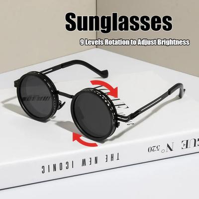 New 9-Speed Rotating Adjustable Brightness Dimming Sunglasses Sun Protection Fishing Travel Sunglasses
