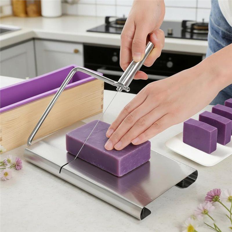 Wire With Scale Soap Cutter And Mold Making Kit Including 42 Oz Silicone Molds And 25 Paper Packaging Bags DIY Gift Craft