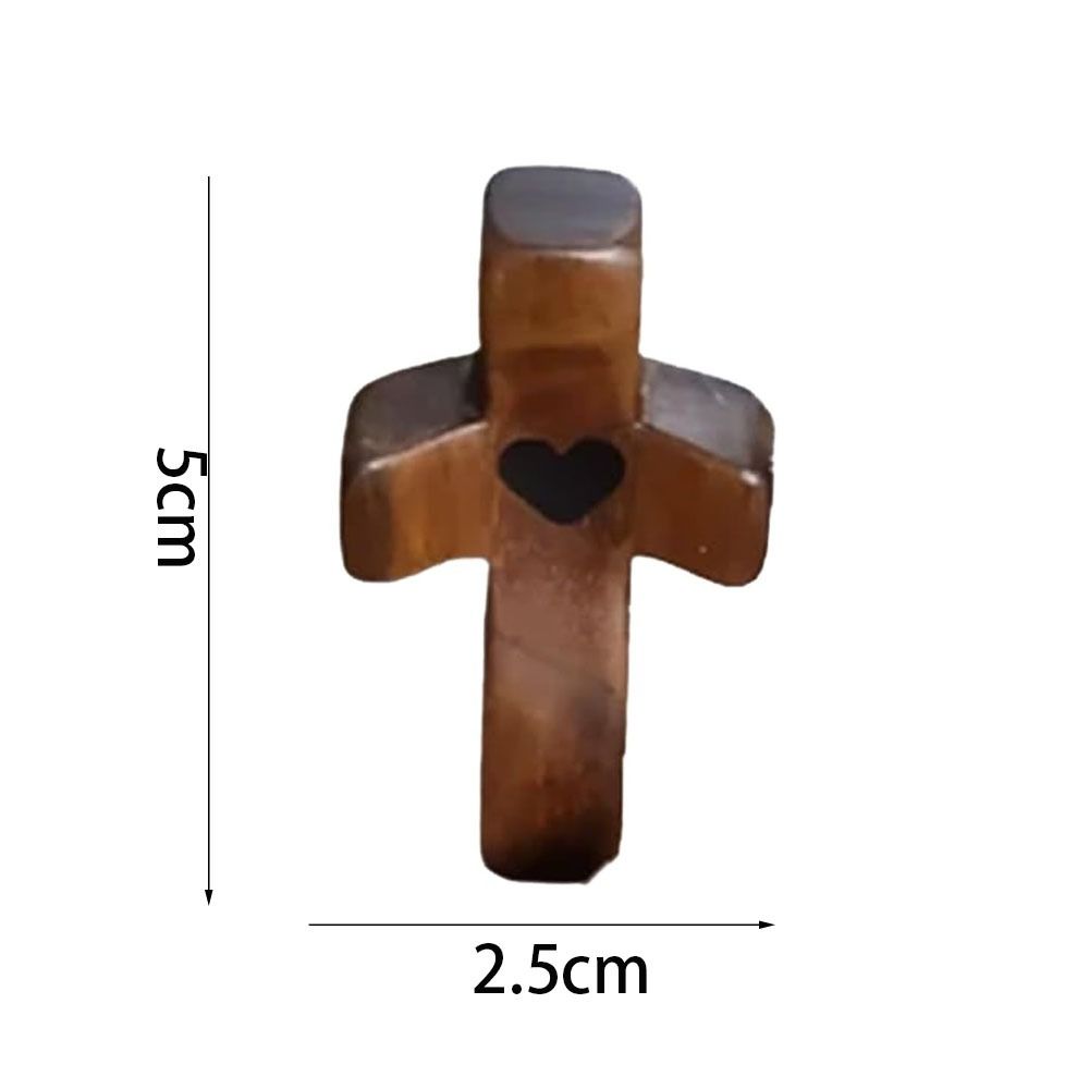 Wooden Cross My Heart Encouragement Gift Relieve Stress Emotional Support Cross Toys Portable Reduce Anxiety