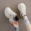 Black dad shoes new winter velvet warm two cotton shoes thick sole heightening casual sports shoes