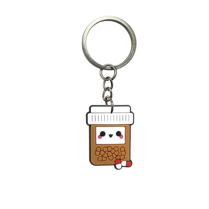 Cute Medical Themed Silicone Keychains With Blank Label Tags Lovely Cartoon Designs For Nurses Doctors Gifts Daily Use