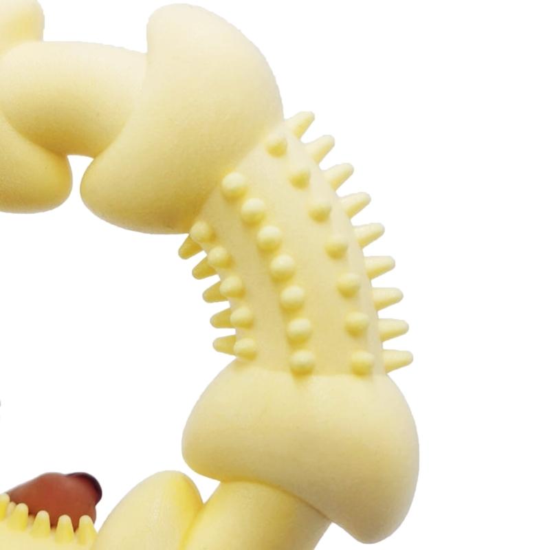 Pet Molar Toy Circle Shape Dog Chew Toy Puppy Teether Toy Teeth Cleaning for Dogs Safe Flexible TPR Multiple Colors