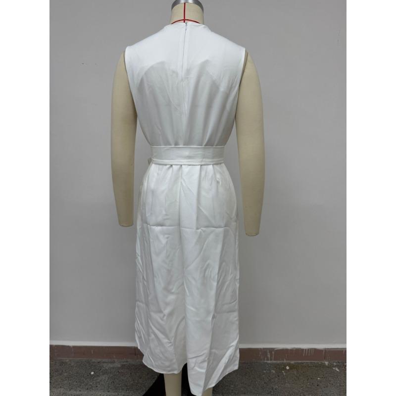 Summer Sleeveless Round Neck Fashionable Casual Long Dress