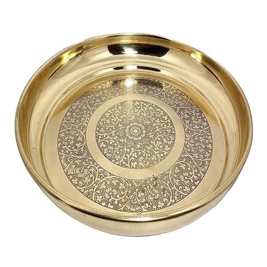 Dinner Plate Thali Plate Heavy Duty Large Size Puja Serving Plate Round Shape