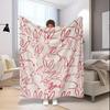 Pink Bunny Pattern Microfiber Flannel Cover Blanket Bedroom Living Room Sofa Soft And Comfortable Home Decoration