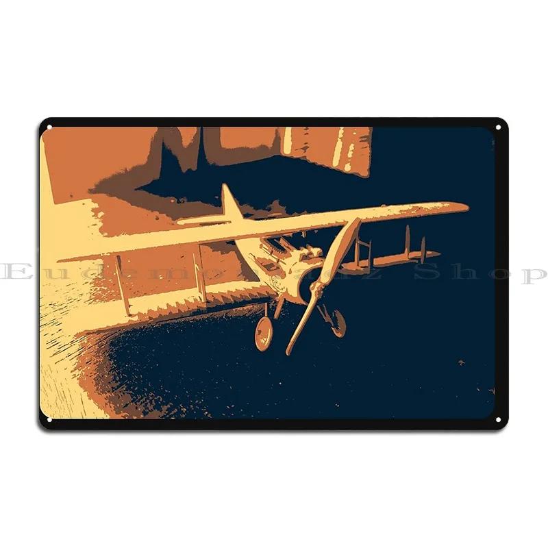 Airplane Biplane Metal Signs Funny Bar Garage Personalized Design Tin Sign Poster