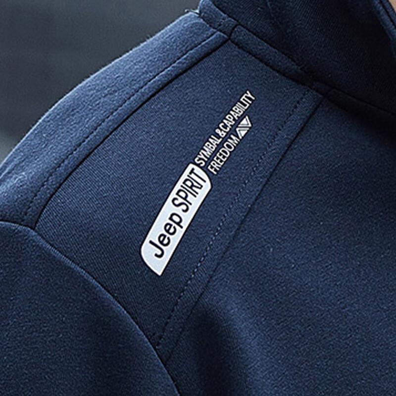 JEEP SPIRIT Men's Stand Collar Long Sleeve T-Shirt