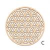 1pc Flower of Life Basswood Coaster Placemats Laser Cut Non-slip Carved Coaster Wood Round Cup Pad Table Mat Art Home Decor