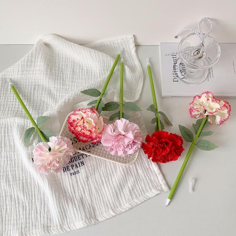 Artificial Flower Flower Ballpoint Pen Teacher's Day Gift Writing Smoothly Neutral Gel Pens Sweet Carnation Rose