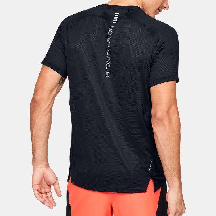 Under Armour Qualifier Iso-Chill Mesh Short Sleeve Running Fitness Shirt Men Tops Black 1353467-001