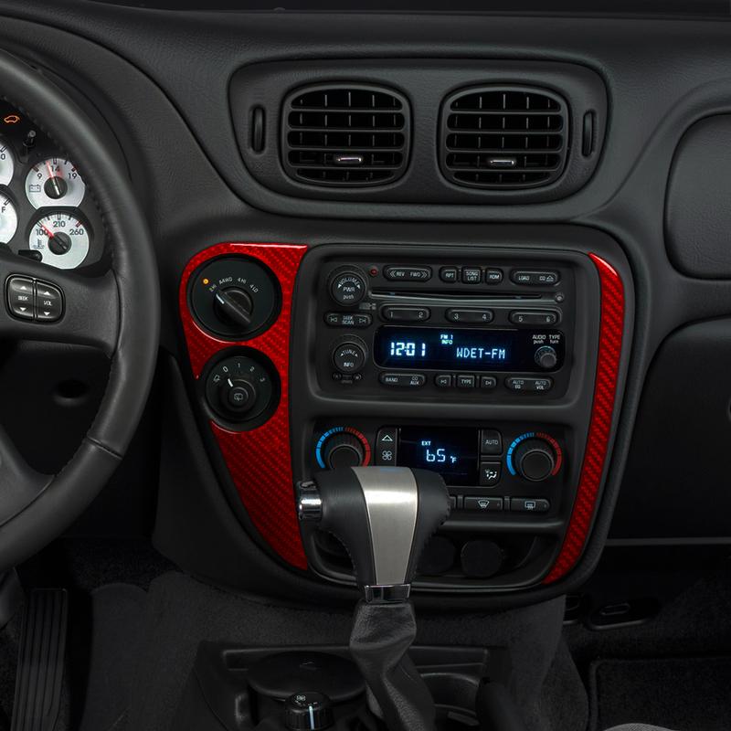 Real Carbon Fiber Car Accessories Trim Red Cover Soft Sticker For Chevrolet Trailblazer 2002 2003 2004 2005 2006 2007 2008 2009