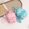 Strawberry Pattern Polyester Keychain Wallet With Durable Material For Daily Use