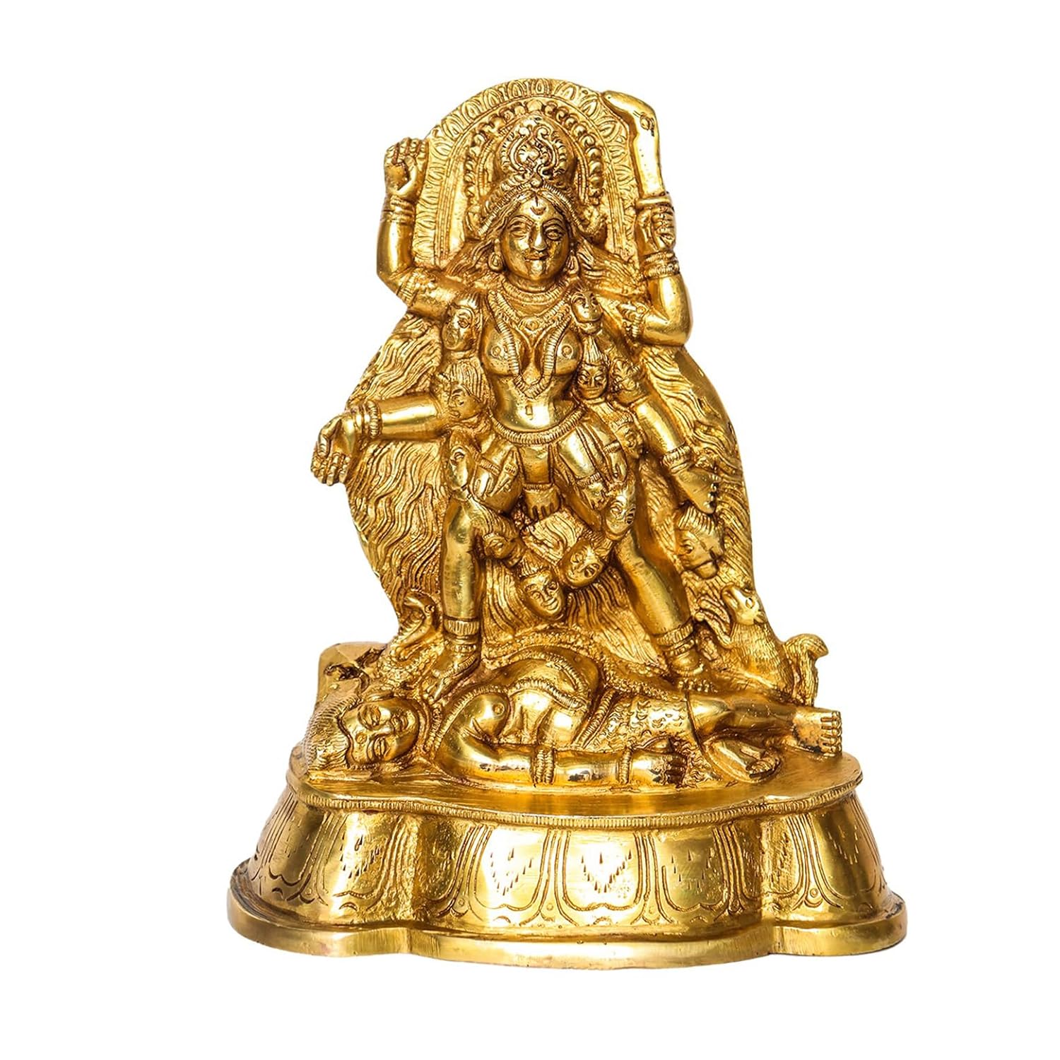 Kali Maa Sculpture, Goddess Kali Ka Shiva Statue Murti, Standard Size - 7 Inch