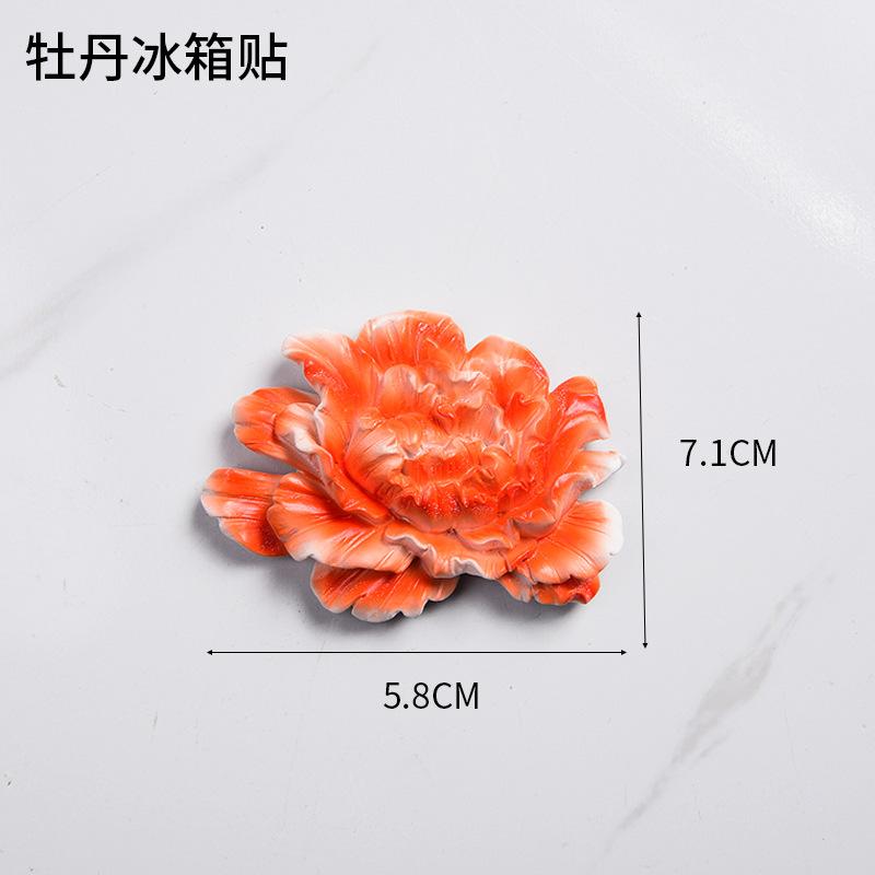 Simulation Sunflower Roses Flowers Refrigerator Stickers 3D Simple Resin Magnetic Stickers Home Kitchen Decorations
