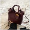 Soft PU Passenger Bag  Large Capacity  Simple  Casual  Retro  Fashionable  Single Shoulder  Crossbody