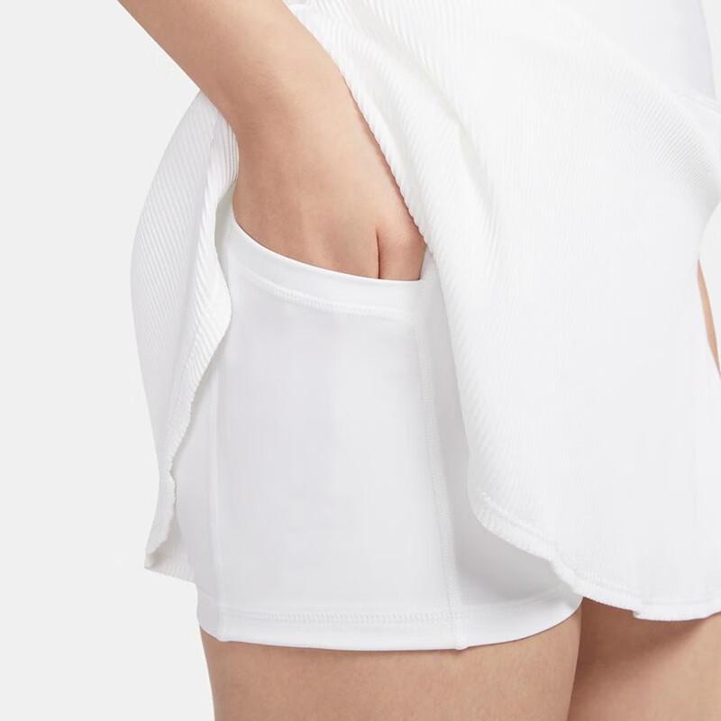 Nike Solid Color Logo Skirt-Style Quick-Dry Breathable Tennis Shorts Women Bottoms White FD5700-100
