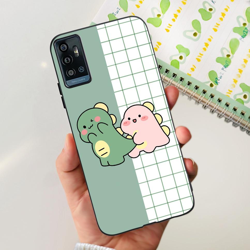 For ZTE Blade A71 6.52" Case Cartoon Dinosaur Football TPU Soft Silicone Cover For ZTE Blade A71 2021 A7030 Phone Cases Fundas