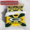 3pcs Duvet Cover Set (1*Duvet Cover + 2*Pillowcase, Without Core), Custom Name Green Bay Packers Pattern Bedding Set, Home Bedroom Decor Gift