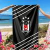 Besiktas J.K Print Beach Towel, Versatile Lightweight Absorbent Beach Towel for Pool Surf Yoga Bathroom, Perfect Birthday Holiday Gift