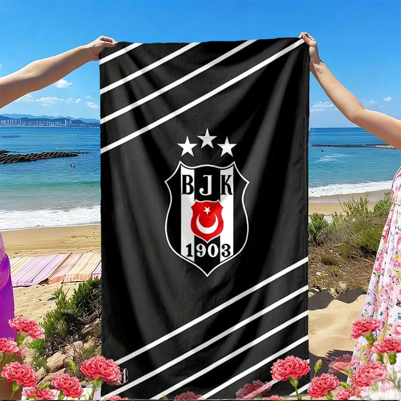 Besiktas J.K Print Beach Towel, Versatile Lightweight Absorbent Beach Towel for Pool Surf Yoga Bathroom, Perfect Birthday Holiday Gift