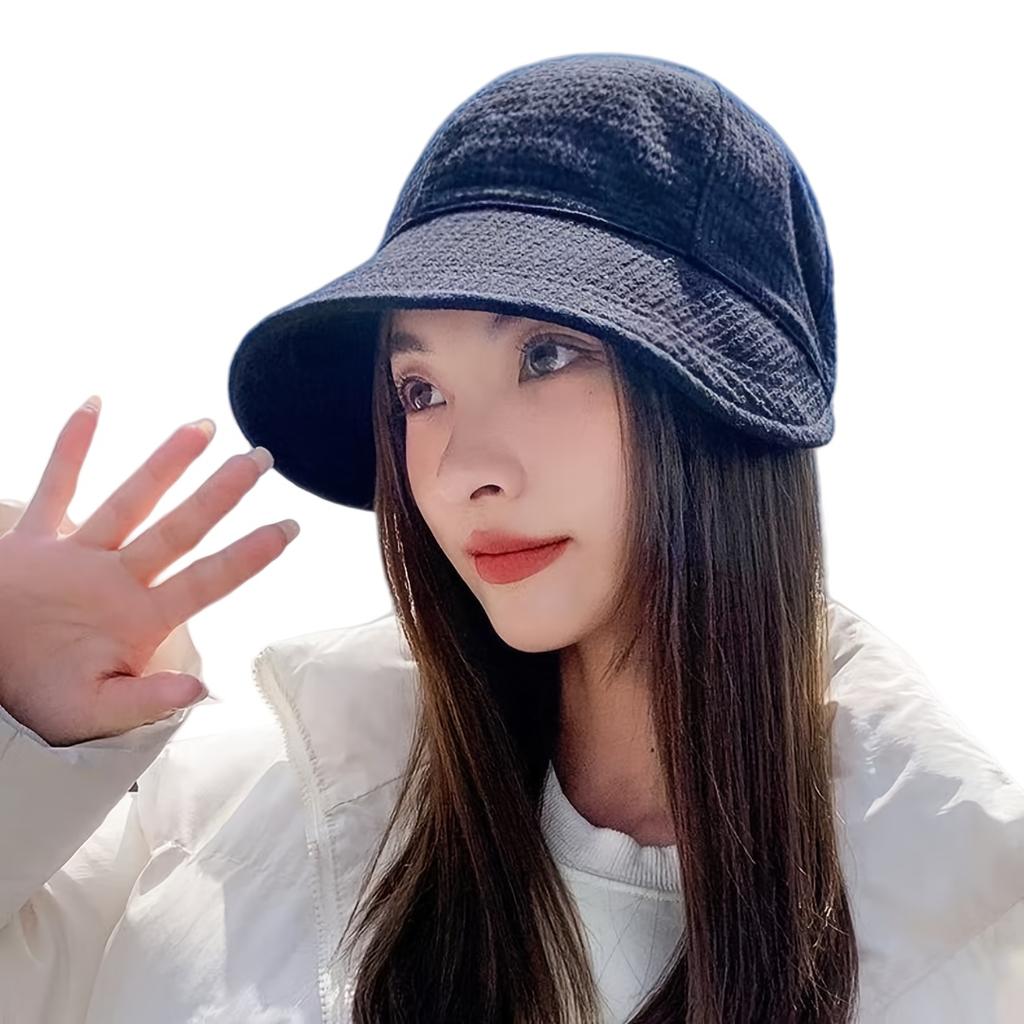 1pc Women's Sun Hat, Wide Brim, Adjustable Drawstring, Foldable, Casual Style, Woven, Outdoor Beach Fishing Mountaineering Hat