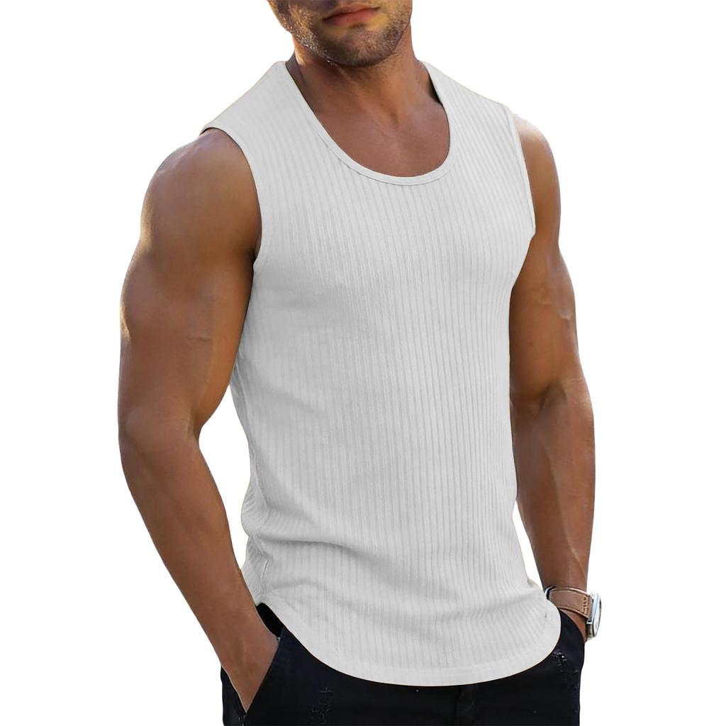Herren Trainings Tops Sommer Fitnessstudio Fitness Sportliche Tanktops Lässig V-Ausschnitt Textur Muscle Fit Bequem Schnelltrocknend Westen