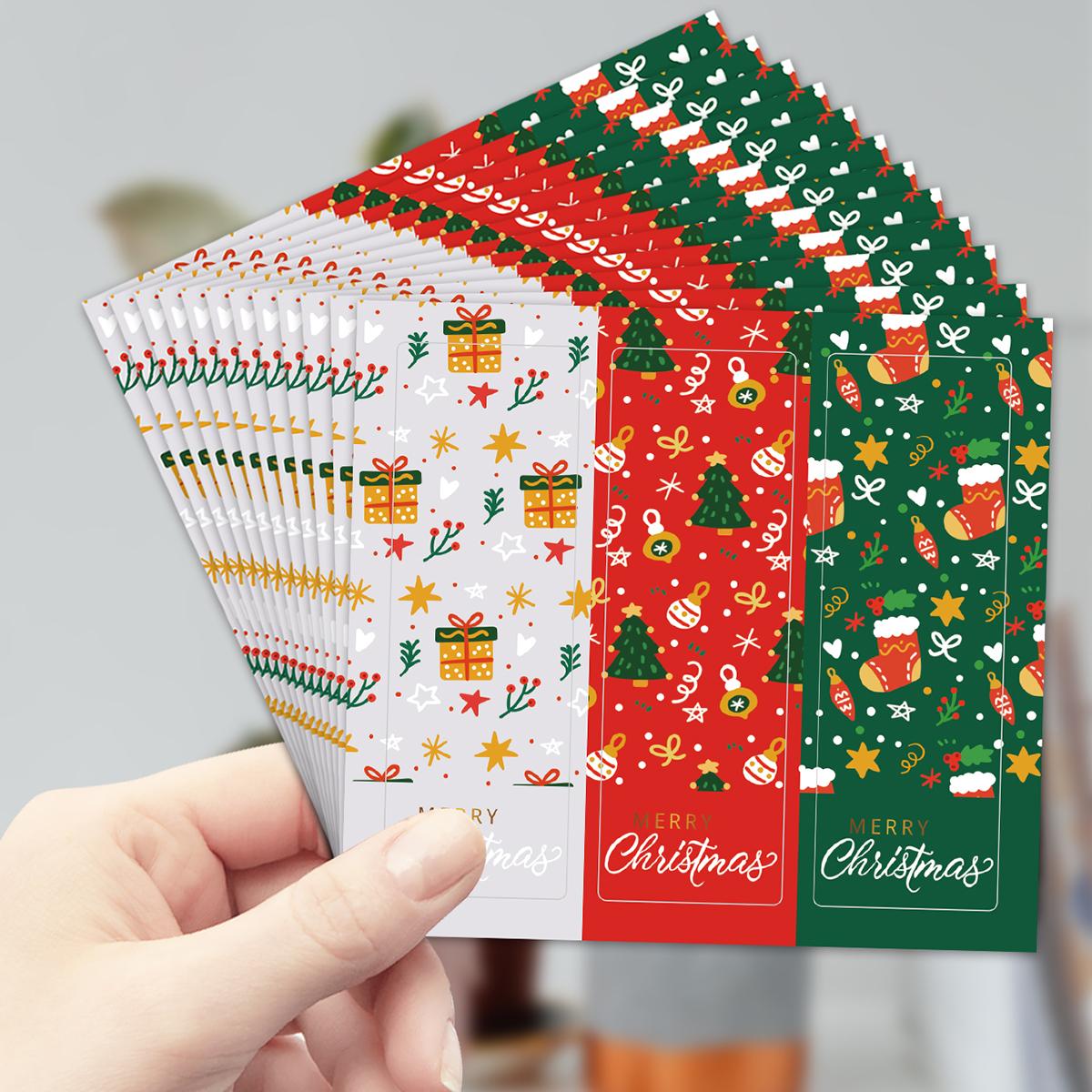 

90pc Merry Christmas Stickers Label for Gift Wrapping Christmas Gift Box Packaging Decorative Sealing Sticker Christmas Supplies 9x3cm