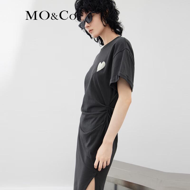 MO&Co. Asymmetric Heart Sequin Slimming Dress