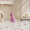 Rosa Katzenstatue, Kleine Tierfigur aus Harz, Minimalistische Moderne Kunst Katzenfigur für Zuhause Wohnzimmer, Büroregal Dekoration