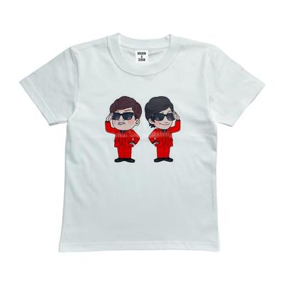 Ages 15 and Up [HIKAKIN & SEIKIN] T-shirt White/Kids 150,