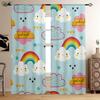 Rainbow Printed Curtains Colorful Cartoon Pattern 100% Polyester Rod Pocket Curtains Kids Room Living Room Decorative Curtains