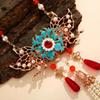 Ethnic Style Pearl Beadeds Necklace Exquisite Butterfly Pendant Necklace  Hanfu