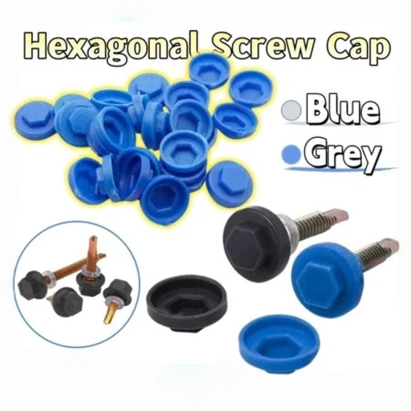 Hex Drilling Screw Cap 100/200Pcs Low Temp Resistant Covers Fit 5.2mm Self-Drilling Tail Screws Cold Area Construction