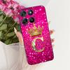 For Motorola Moto G57 G67 Power Case Fashion Crown Initial Letter Painted Phone Capa Soft Silicone TPU Case for Moto G67Power