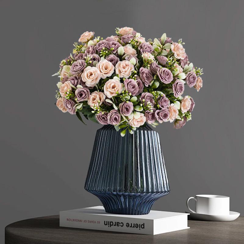 Artificial Flower Silk Rose Wedding Bridal Bouquet Home Room Table Outdoor Garden Wreath DIY Gift Box Festival Decoration Cheap