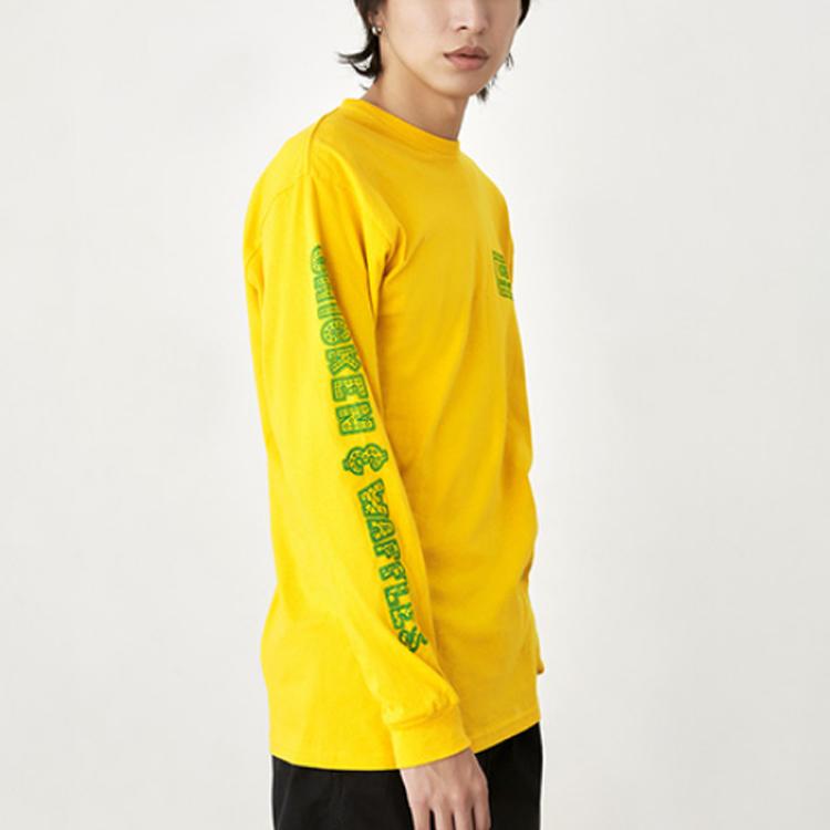 Vans X Shake Junt Collaboration Printed Sports Casual Long Sleeve T-Shirt Men Tops Yellow VN0A4ROY85W