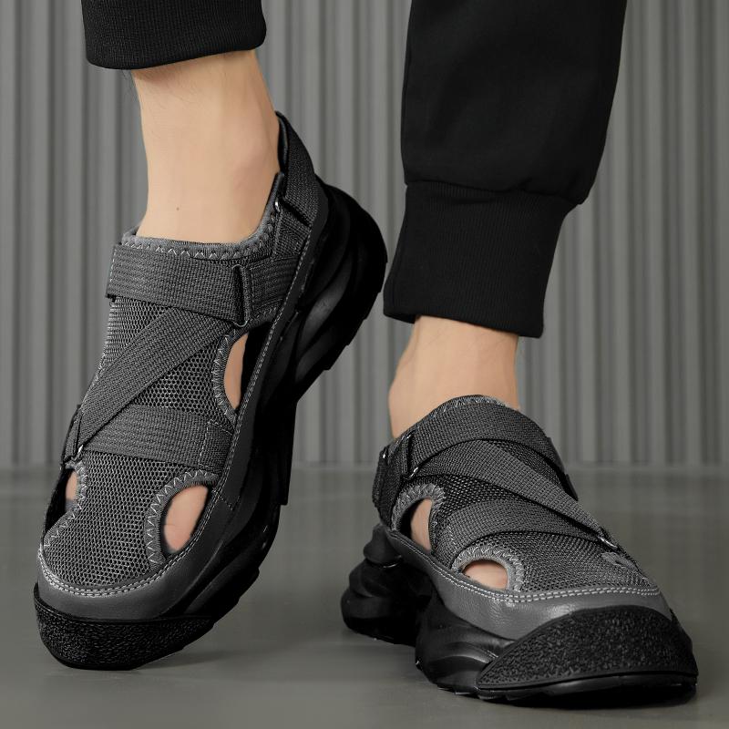 Fashion PARZIVAL Men Sandals Breathable Casual Shoes for Man Outdoor Non Slip Beach Sandals Male Platform Sandals Summer Leisure Sandals