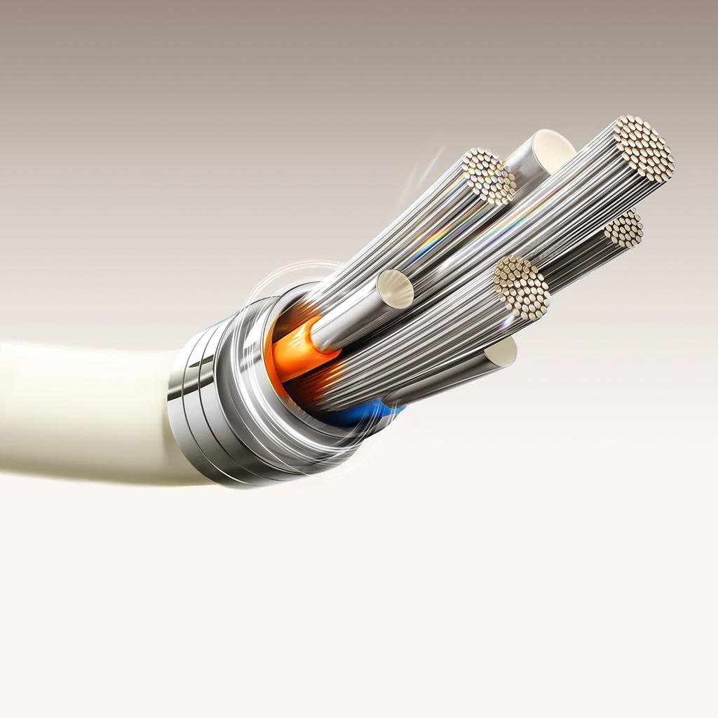 USB-C - USB-C cable with fluorescent tip 60W 1.2m - beige