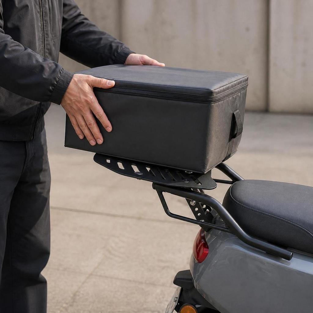 Portaequipajes Trasero para Patinete Eléctrico Accesorio Resistente Fácil de Instalar para el Desplazamiento Diario