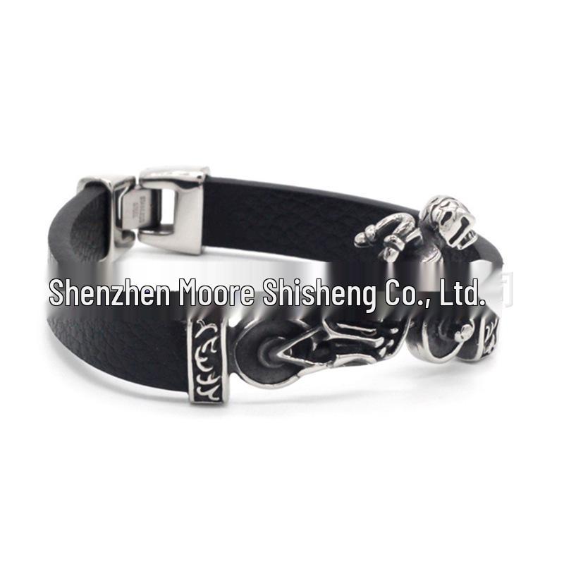 Stainless Steel Viking Runes Celtic Bracelet with Knot Pattern - Retro and Trendy Ornament