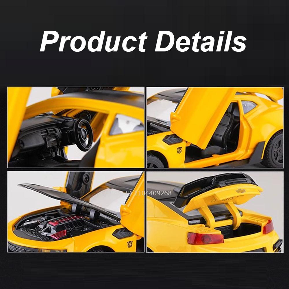 1:32 Scale Camaro Alloy Diecast Model Sports Car Toy Sound Light Doors Opened Police Vehicles Toys for Child Birthday Gifts