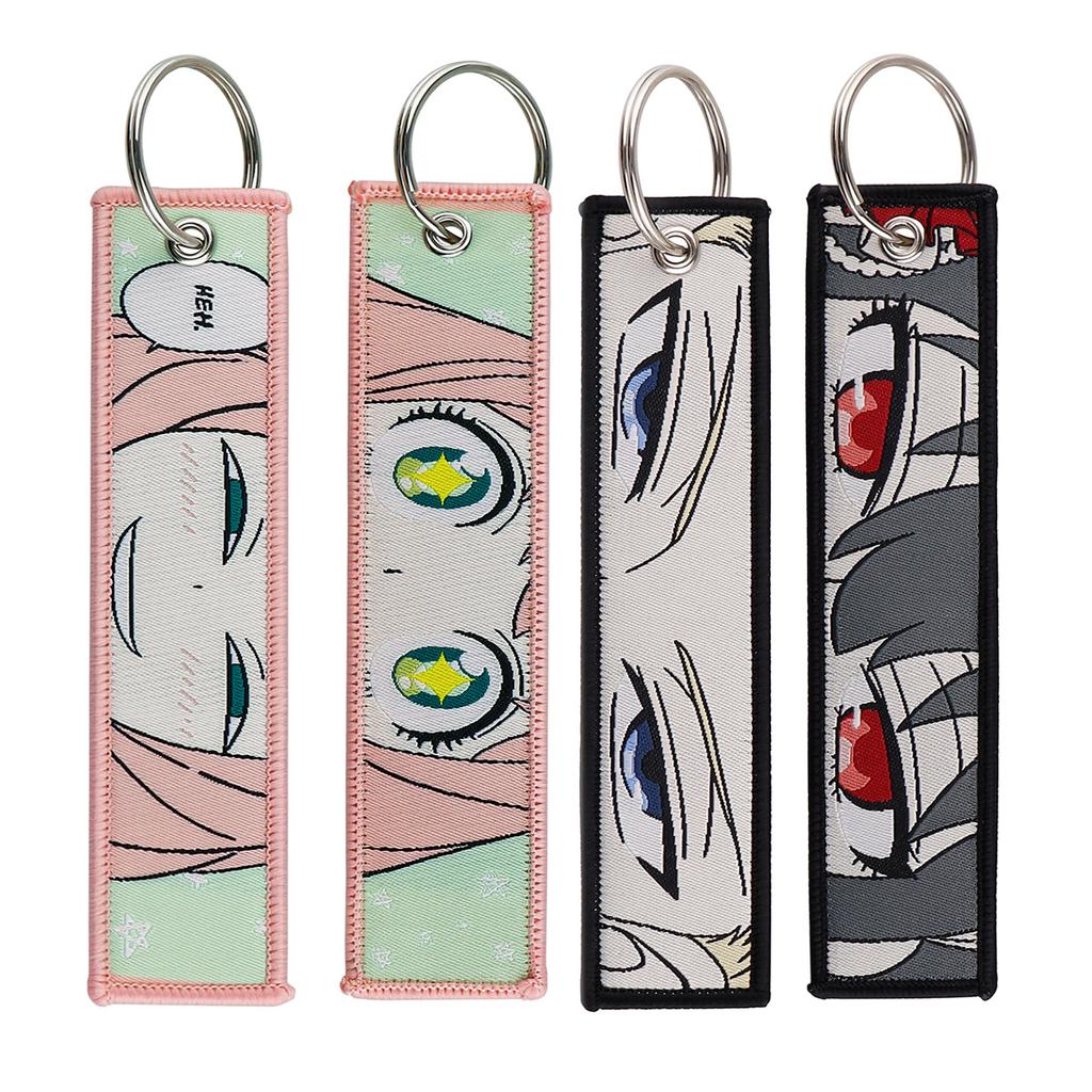 Portachiavi Ricamato Anime Giapponese per Portachiavi di Motociclette Portachiavi Etichetta Chiave Portachiavi Accessori Moda Chaveiro