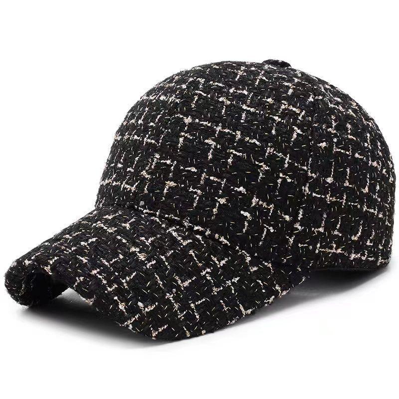 New Women's New Hats Women's Spring and Autumn Winter Plaid Baseball Cap Fashion Cap Autumn and Winter Warm Winter