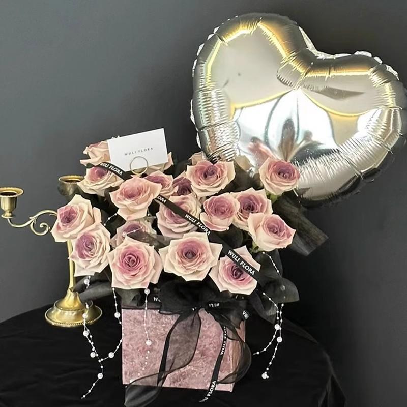 Prezent Walentynkowy Bukiet Wiecznych Róż Sos Hebanowy dla Dziewczyny Prezent Urodzinowy dla Dziewczyny