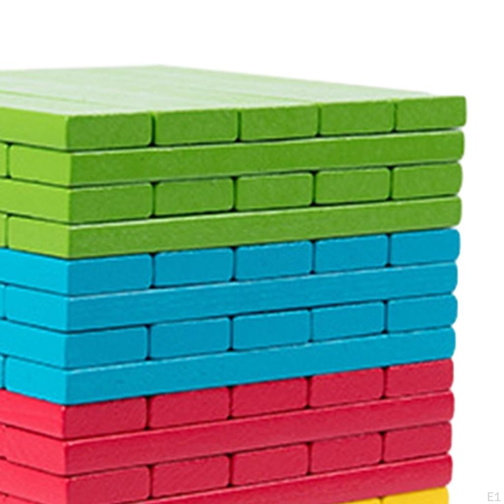 100x Wooden Blocks Stacking Game Montessori Toys Early Learning Tumbling Block Board Games for